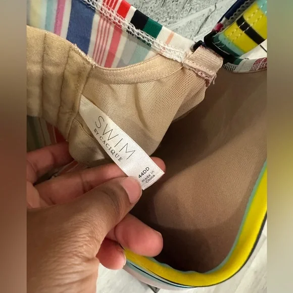 Cacique Multicolor Striped Swim top - Picture 2 of 3